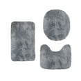 thumbnail image 1 of SIYTUAU Gray 3-Piece Bath Mat Set U Shape Toilet Cover And Rug Non-Slip Absorbent Machine Washable Soft Foam For Bathroom Winter Home Decor Grey, 1 of 6