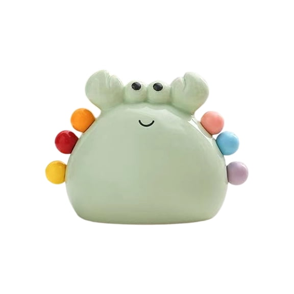 SIYTUAU Green Cute Crab Fruit Fork Set With Stainless Steel Small Dessert Forks And Ceramic Holder 6 Fruit Picks For Kids Safe Party Snacks Appetizers Ceramic Material Green