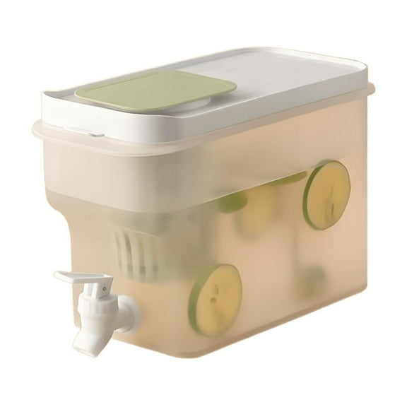 SIYTUAU Green Large Capacity Refrigerator Water Dispenser With Faucet Pitcher With Filter For Lemon Fruit Infused Cold Drinks Green