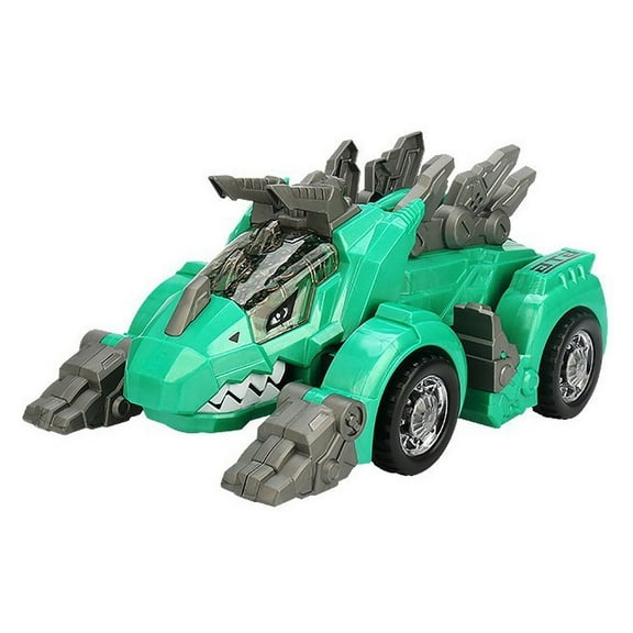 SIYTUAU Green Robo Dinosaur Car Transforming Toy Light Effects Sound Function Battle Robot Mechanic Change Action Play Vehicle Green