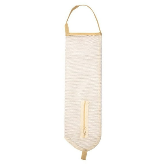 SIYTUAU Grocery Bag Dispenser Wall Mount Plastic Storage Holder Reusable Trash Organizer Sack Tote Container Bag Keeper Beige Beige