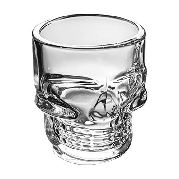 SIYTUAU Halloween Skull Shape Glass Cup 50Ml Whiskey Drinking Glass Beverage Cup Spooky Themed Party Drinkware Glassware Gift Idea Color A A