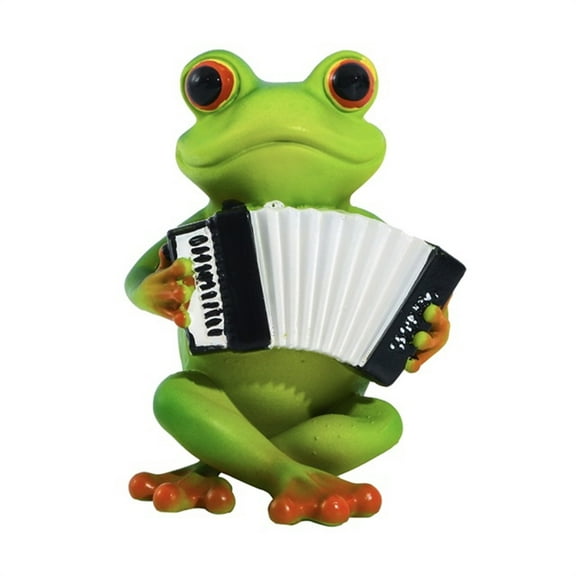 SIYTUAU Hand Painted Resin Frog Playing Guitar Garden Statue Outdoor Patio Decor Animal Planter Ornament Figure A A