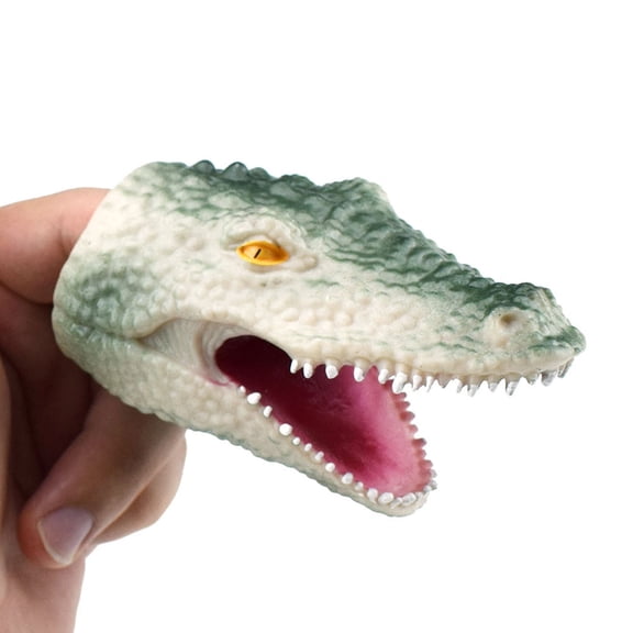 SIYTUAU Hand Puppets Role Play Toys Realistic Crocodile Finger Glove Interactive Kid Toy Green Tpr Material green
