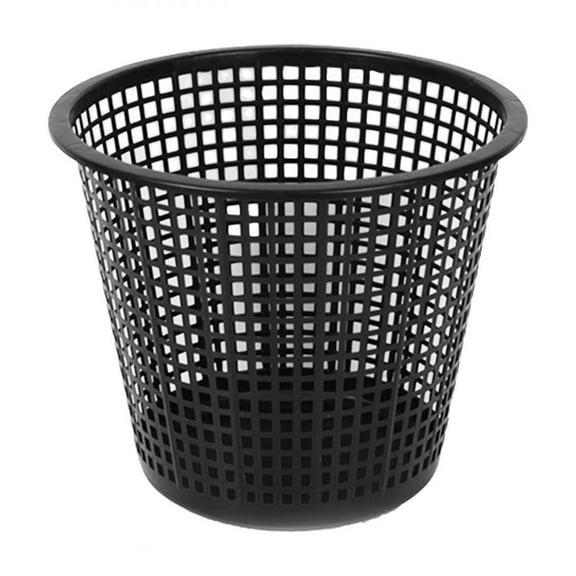 SIYTUAU Home Fashion Hollowed Out Trash Can Plastic Storage Box Without Lid Cylinder Design For Waste Disposal Black Color Space Saving Easy To Clean Durable For Kitchen Bathroom