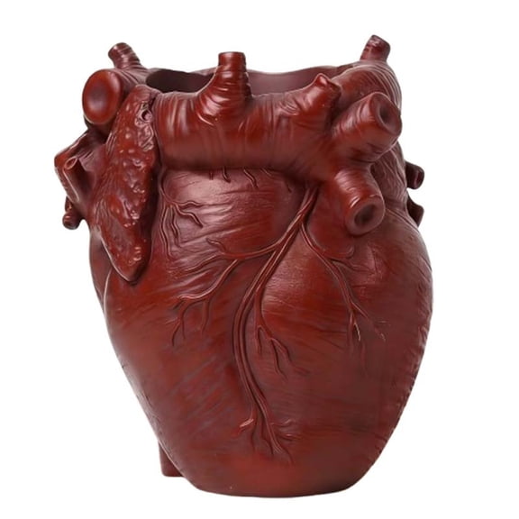SIYTUAU Human Heart Organ Shape Pen Holder Home Office Desk Storage Decor Resin Material Makeup Brush Organizer Study Table Desktop Accessory Stationery Container