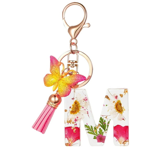 SIYTUAU Initial Letter Keychain M Cute Style For Gift Giving Birthday Travel Graduation Housewarming Parties Plastic Material Personalize Keychain M