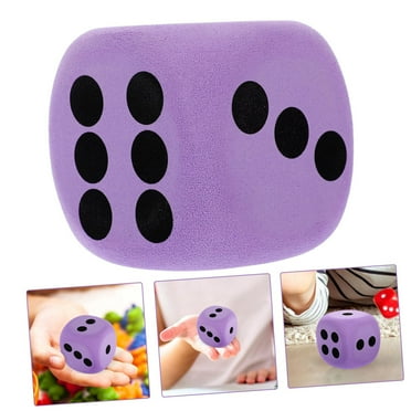SIYTUAU Large Eva Foam Dice For Table Games Big Foam Game Prop Jumbos Dots Building Theme Party Purple Plastic Playing Supplies For Family Fun