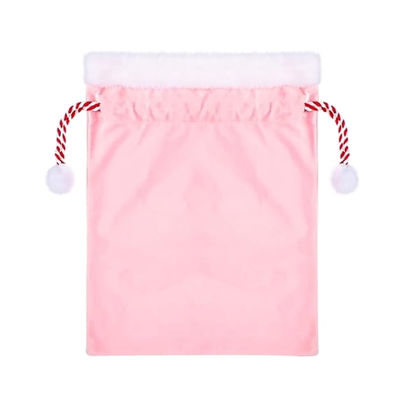 SIYTUAU Large Pink Velvet Christmas Gift Bag 19.69X27.56 Inches Cloth Material Drawstring Packaging For Santa Claus Gifts Christmas Pink Velvet Gift Bag Pink L