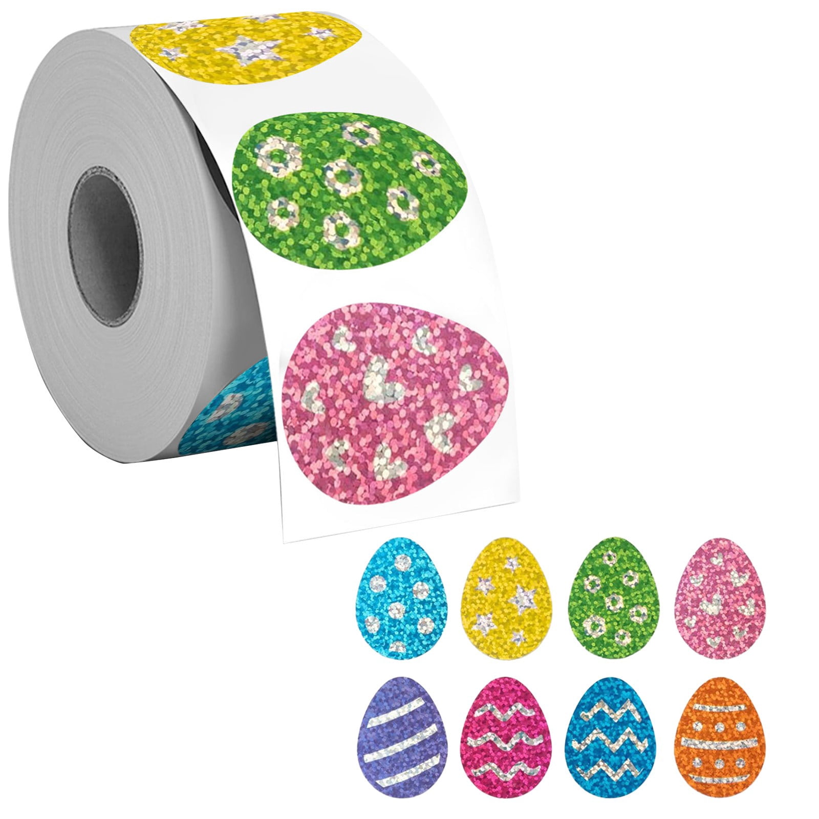 SIYTUAU Laser Easter Egg Doodle Stickers Roll For Scrapbook Craft Album ...