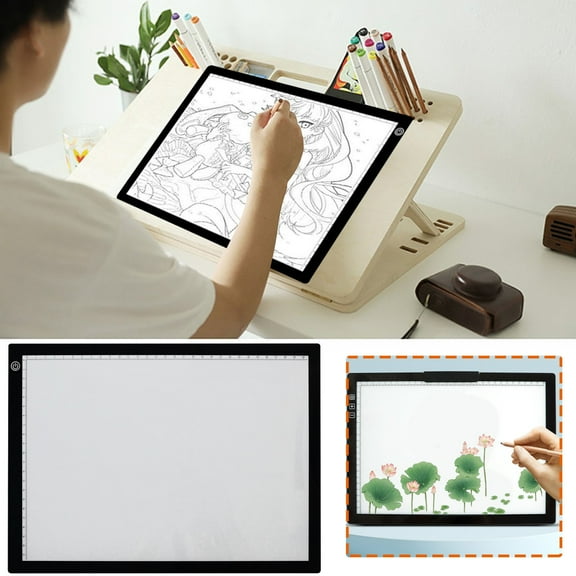 SIYTUAU Light Box Tracing Pad Portable Usb Powered A4 Drawing Board Copy Artist Animation Sketch Tool Adjustable Brightness Design Light Box As shown