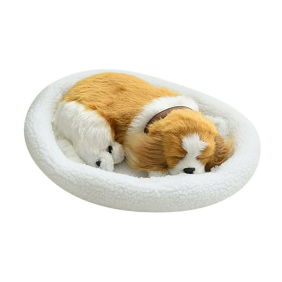 SIYTUAU Long Ear Charlie Realistic Sleeping Breathing Dog Plush Toy With Sound Effects Soft Stuffed Animal Lifelike Pet Simulator Kids Gift A