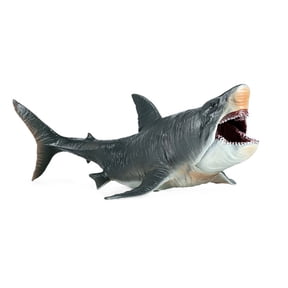 SIYTUAU Marine Life Shark Model Figure Realistic Hand Painted Commemorative Collectible Size 27X14X10Cm 10.8X5.6X4 Inches Movable Jaw Plastic Shark Model