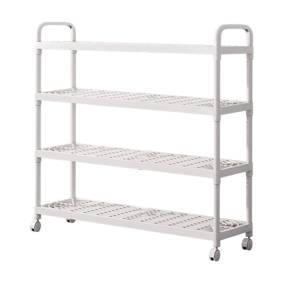 SIYTUAU Shoe Rack With Roller Multi-Tier Storage Rack For Sports Shoes Boots Stackable For Entrance Garage Size M M