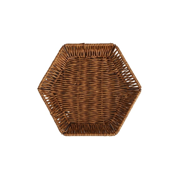 SIYTUAU Medium Square Plastic Woven Storage Basket Imitation Rattan Bread Fruit Vegetable Holder Multifunctional Tray
