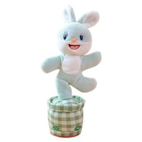 SIYTUAU Musical Bunny Plush Toy Talking Stuffed Animal Doll Interactive Dancing Easter Gift Polyester Material Blue Blue