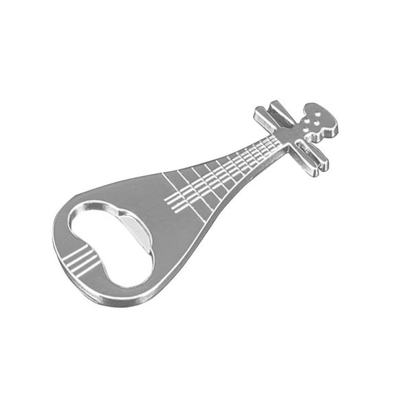SIYTUAU Musical Instrument Bottle Opener Keychain Metal Bar Tool Practical Gift For Music Lovers Party Accessory Alloy Silver Yf-056 B