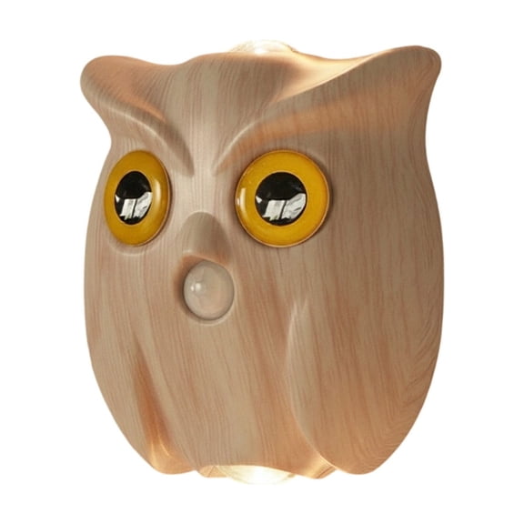 SIYTUAU Owl Wall Lamp Night Light With Motion Sensor Magnetic Base No Wiring Adjustable Brightness Battery Powered For Bedroom Hallway Beige Beige