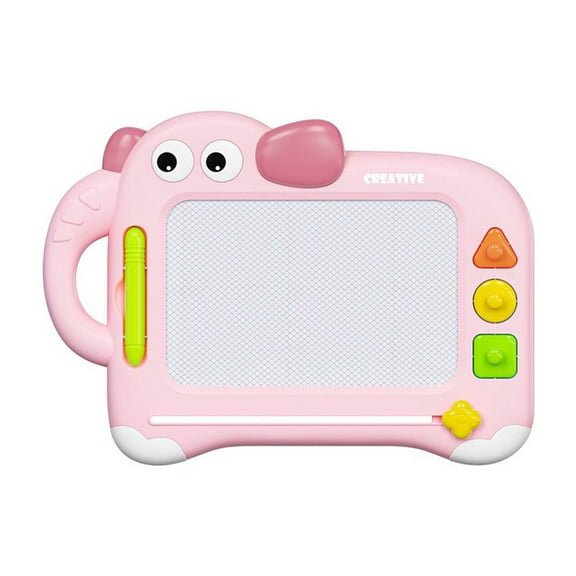SIYTUAU Pink Erase Easily Drawing Board Sensory Art Toy With Stamps Magnetic Surface Portable Child Creative Expression Activity Tool Pink