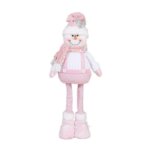 SIYTUAU Pink Glitter Christmas Doll With Santa And Snowman Theme For Decoration And Hanging - Style A Cloth Doll For Festive Display And Gifts A