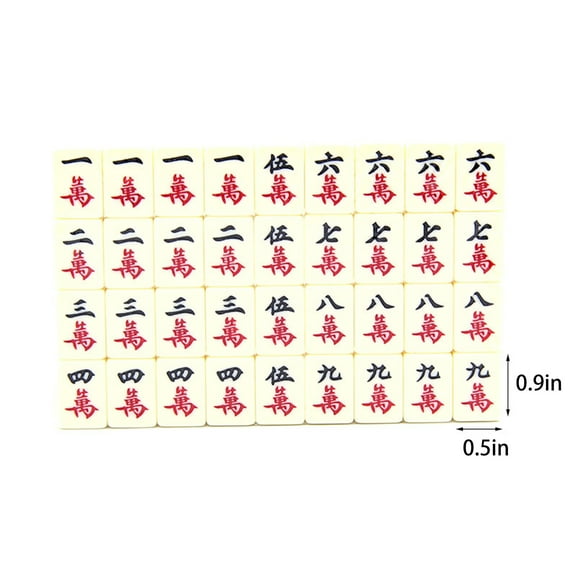 SIYTUAU Portable Mini Mahjong Set With Leather Case 136 Tiles For Travel Entertainment Game Black Melamine 3.5X2X5.9 Inches Carved Version Tabletop Game Family Fun Activity