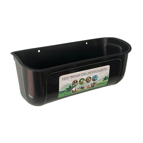 SIYTUAU Poultry Feeder Drinker Bucket Hanging Plastic Feeding Trough Livestock Container Barn Coop Farm Chicken Supply Accessory Black Black