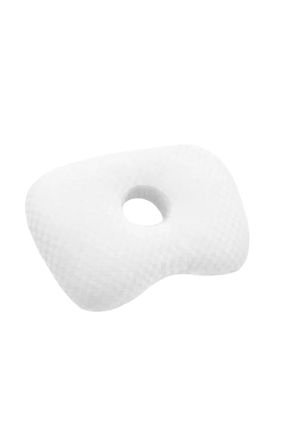No Pressure Ear Pillow White Polyester Blend 17.3X12.6X1.97 Inches 1-Pack For Side Sleepers Pressure Relief Adjustable Filling Washable Cover No Drill Installation White