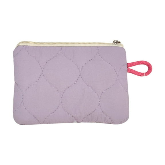 SIYTUAU Purple Mini Woven Coin Purse Makeup Bag Portable Zipper Pouch For Travel Shopping Daily Use Nylon Spandex Material Purple