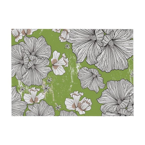 SIYTUAU Rabbits Print Placemat Easter Decoration Western Style Placemat Antis Dirty Linen Insulation Placemat 45X30Cm Linen Easter Bunny Print Placemat Table Mat Heat Resistant Washable Di