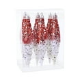 thumbnail image 1 of SIYTUAU Red White Christmas Glitter Painted Ornament Ball Set Of 6 Pieces Tree Decoration Holiday Party Decor Plastic B, 1 of 4