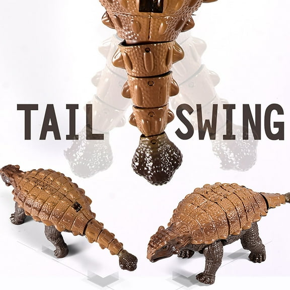 SIYTUAU Remote Control Dinosaur Toy Simulation Ankylosaurus Dinosaur Back Toy Electric Walking Prehistoric Animal Toy Brown Plastic Material Dinosaur Vehicle Brown