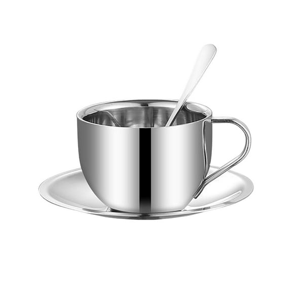 SIYTUAU Small 304 Stainless Steel Coffee Cup Set With Double Layer Insulation For Office Use Business Gift With Spoon And Lid Elegant And Heat Retaining A