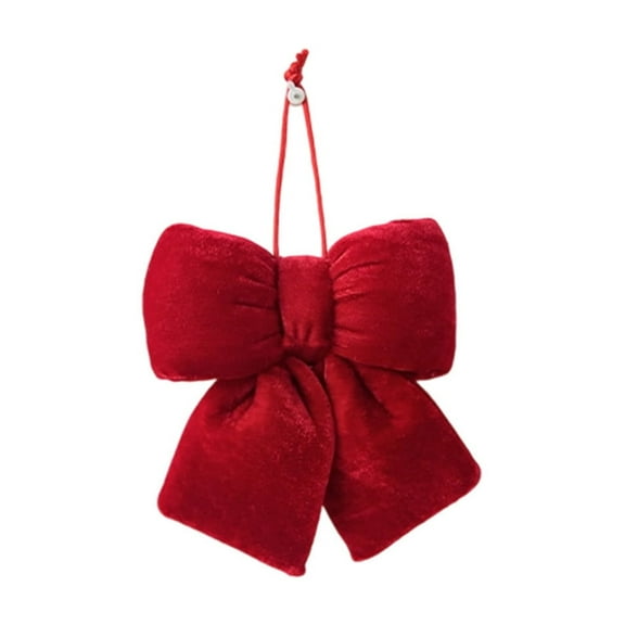 SIYTUAU Small Red Christmas Bow Ornament Polyester Material 14X12.5Cm Size For Tree And Gift Decoration Festive Red Bow A