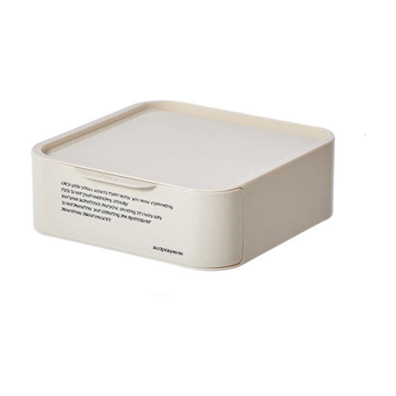 SIYTUAU Stackable Plastic Drawer Storage Box With Lid For Office Supplies Cosmetics And Small Items 7.48X7.01X2.6 Inches