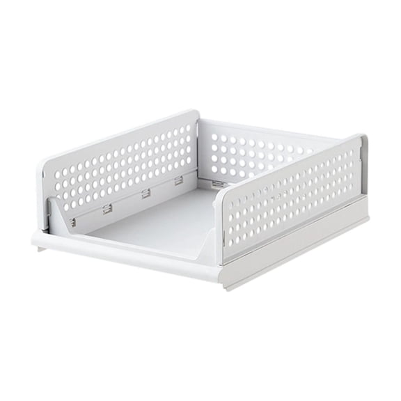 SIYTUAU Stackable Plastic Storage Bins With Slide Rails For Wardrobe Organizer Foldable Drawer Baskets For Home Closet Storage 33 X 43 X 19 Cm Multi Functional Storage Box White B