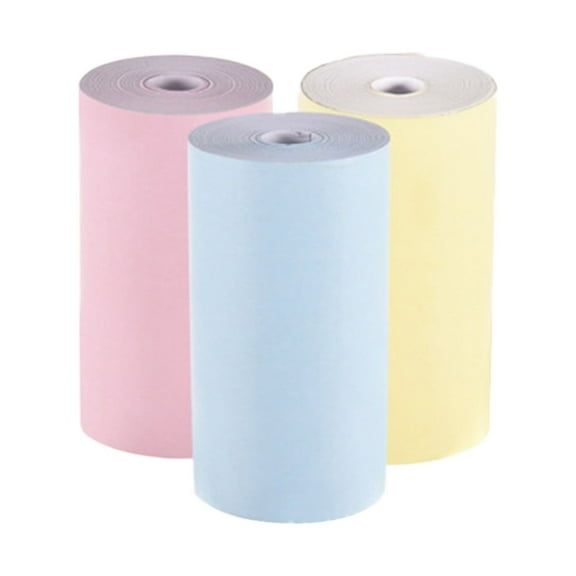 SIYTUAU Thermal Paper Roll 57X30Mm For Receipts Printing Pocket Mini Photo Printer Clear Printing Compatible Paper Rolls 3 Rolls Multicolor Plastic Multicolor