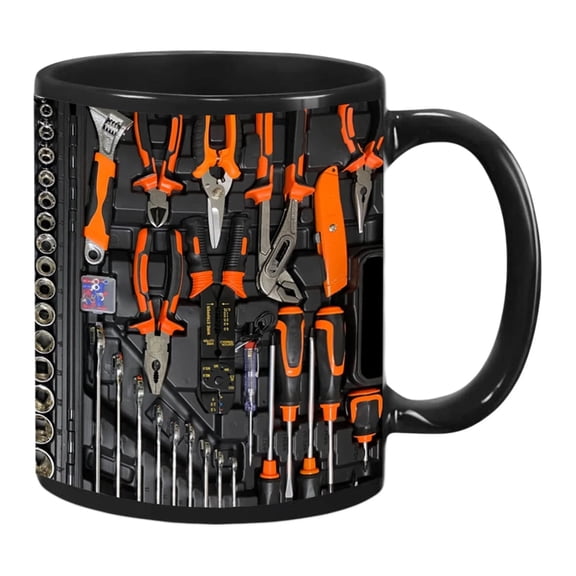 SIYTUAU Toolbox Themed Ceramic Coffee Mug Personalized Drinkware For Mechanics And Construction Workers Gift Idea