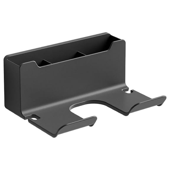 SIYTUAU Wall Mount Hair Dryer Holder Bathroom Organizer Space Saving Hair Styler Storage Rack Curling Iron Stand For Counter Shelf Vanity Drying black