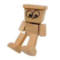 SIYTUAU Wooden Bobblehead Figurine Car Dashboard Decor Shaking Legs Action Funny Ornament For Car Or Desktop