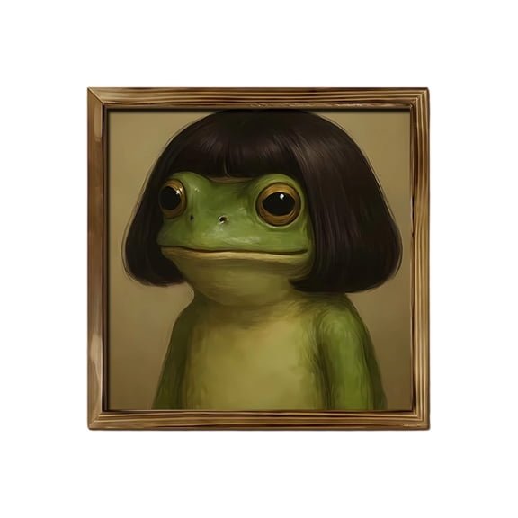 SIYTUAU Wooden Photo Frame With Abstract Animal Oil Painting 7.87 Inches Square Design A For Wall Hanging Home Living Room Decor