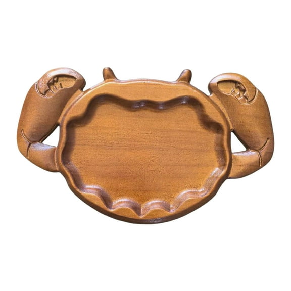 SIYTUAU Wooden Serving Tray Crab Shape Charcuterie Board Sushi Snack Fruit Platter Dessert Tray Wood Material Handcrafted Kitchen Accessory