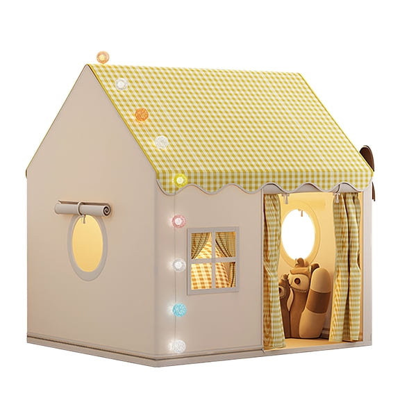 SIYTUAU Yellow Children Play Tent Indoor Outdoor Castle Design With Mat For Toddlers Large 50X47X41 Inch Playhouse With Easy Setup And Fold For Backyard Yellow