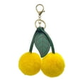 thumbnail image 1 of SIYTUAU Yellow Furry Cherry Keychain Pendant Soft Polyester Car Decor 15X12X6Cm 5.91X4.72X2.36In Bag Accessory Gift Yellow Cherry Pendant Keychain Yellow, 1 of 6