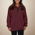 thumbnail image 1 of SIYUDAN Adult Women Sweatshirt,Long Sleeve Sweatshirt Women'S Quarter Zip Pullover Crewneck Sweatshirts for Women Trendy Fall Sweatshirts for Women Trendy, 1 of 8