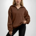 thumbnail image 1 of SIYUDAN Adult Women Sweatshirt for Women Long Sleeve Sweatshirt for Women Zip Up Sweatshirts Coffee Pullover Sweat Shirt Winter Sweatshirt for Women Workout Wear, 1 of 5