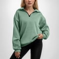 thumbnail image 1 of SIYUDAN Adult Women'S Sweatshirt Long Sleeve Sweatshirt for Women'S Quarter Zip Green Pullover Plain Crewneck Sweatshirt Winter Clothes for Women 2025 Trendy Trendy Womens Clothes, 1 of 5