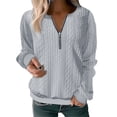 thumbnail image 1 of SIYUDAN Adult Women Sweatshirts Womens Long Sleeve Sweatshirt Zip Sweatshirt Grey Pullover Sweatshirts Women Fall Clothes Casual Wear, 1 of 7