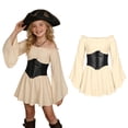 thumbnail image 1 of SIYUDAN Girls Off the Shoulder Pirate Dresses with Sash Two Piece Set, Halloween Pirate Girl Dress Smocked Waist Dress up Party Outfit 7-8 Years, 1 of 9