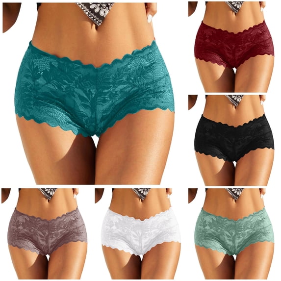 SIYUDAN Womens Lace Boyshort Floral Panties Low Rise Underwear Ladies Comfortable, Size S