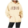 thumbnail image 1 of SIYUDAN Hoodies For Women Jesus Hoodies Letter Print Christian Sweatshirt Oversized Womens Hoodies Pullover Fall Clothing Women's Clothes, 1 of 3
